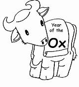 Chinese New Year Ox Coloring Page Pages sketch template
