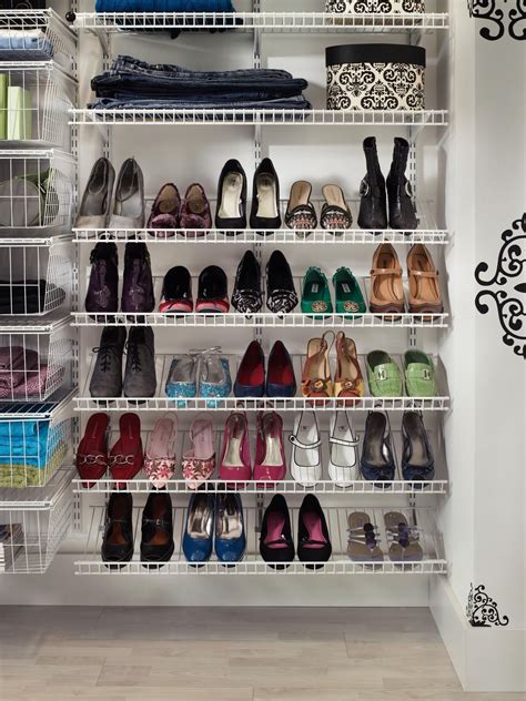 Wire Shoe Rack Wall Mounted | Shoe rack closet, Wire closet shelving ...