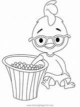 Eating Chicken Little Coloring Page For Kids  Free sketch template