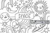 Space Coloring Page Outline Vector Doodles Stock Illustration  sketch template