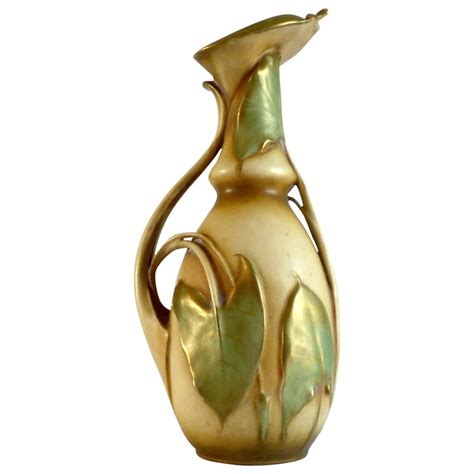 Ceramic Vase Art Nouveau Pottery Turn-Teplitz Bohemia Amphora, Austria For Sale at 1stdibs