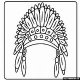 Native American Headdress Coloring Page sketch template