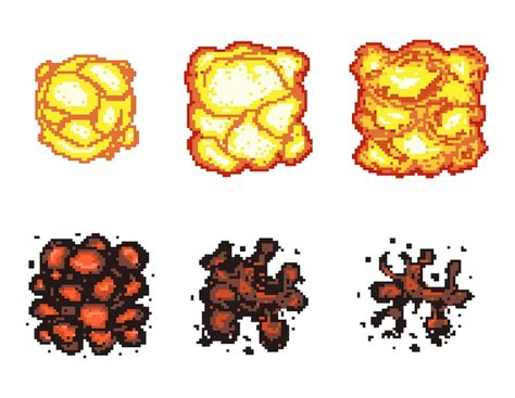 Explosion pixel art Vectors & Illustrations for Free Download | Freepik