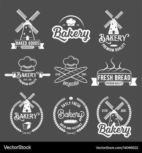 Collection of vintage retro bakery logo badges Vector Image