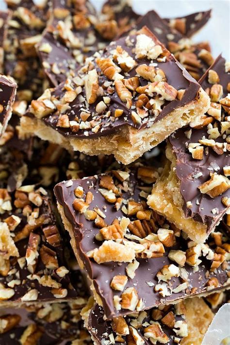 Saltine Toffee Candy with Pecans | Brown Eyed Baker | Recipe | Desserts ...