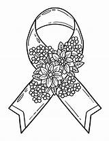 Awareness Ribbon Coloring Page sketch template