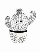 Cute Cactus Coloring Page With Top Hat Digital Download Kids  sketch template