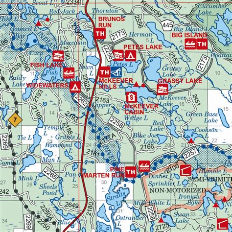 Hiawatha National Forest Visitor Map West by US Forest Service R9 ...