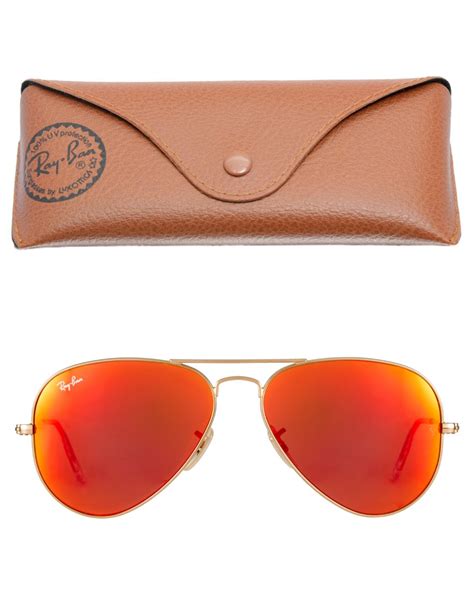 Lyst - Ray-Ban Aviator Sunglasses in Red for Men