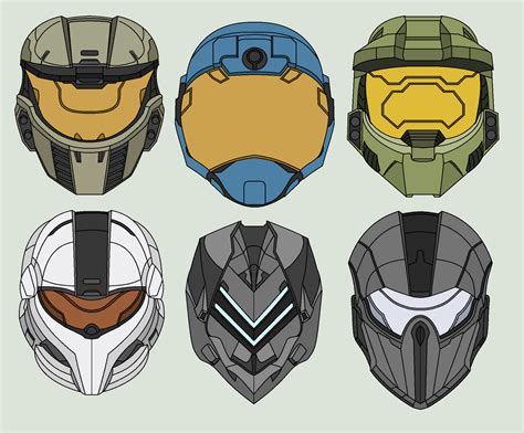 Halo - Spartan Helmet Drawings - (Wave 1) by Arbiter376 on DeviantArt