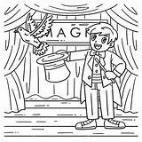 Circus Magician With A Hat And Dove Coloring Page Stock Vector  sketch template