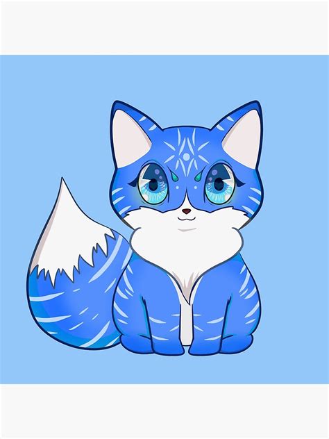 "Kawaii Blue Fox with Markings" Poster for Sale by inspiremari | Redbubble