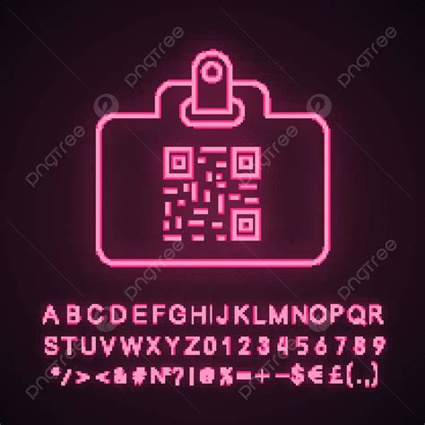 Qr Code Identification Card Neon Light Icon Number Scan Tag Vector, Number, Scan, Tag PNG and ...