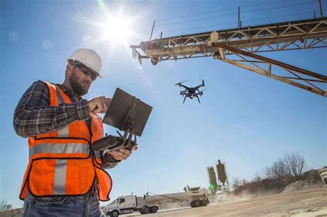 Construction worker with drone | Unmanned Systems Technology