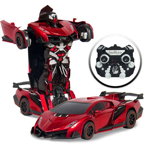 Best Choice Products 1:16 Scale Transforming RC Remote Control Robot Drifting Race Car Toy w ...