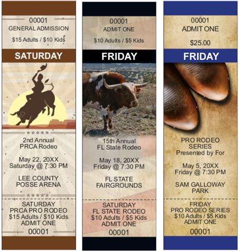 Rodeo Event Ticket Printing