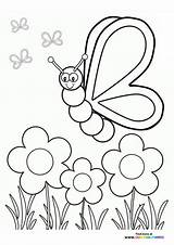 Spring Butterfly  Coloring Pages For Kids sketch template