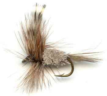 Adam's Irresistible Dry Fly pattern for rough water trout fishing