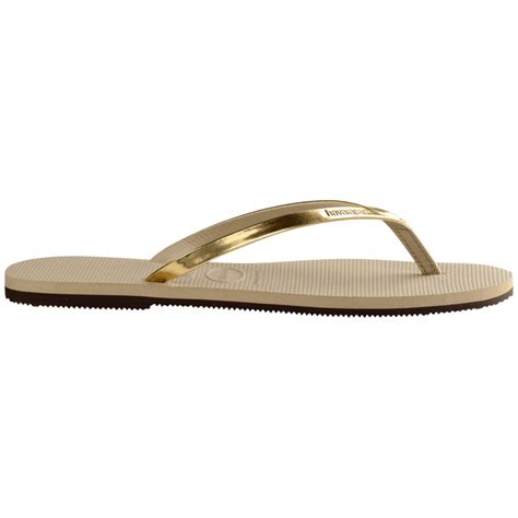 Sand Grey/Light Golden You Metallic Flip Flops|HAVAIANAS