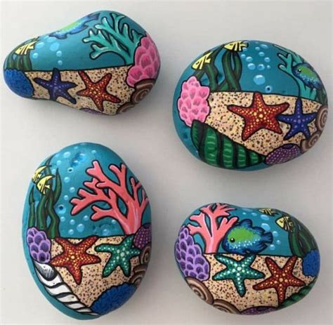 Ocean life painted rocks #rockart #rock #art #ocean | Rock painting art, Rock painting patterns ...