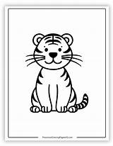 Easy To Color Tiger Coloring Pages Free PDF Printables  Preschool sketch template