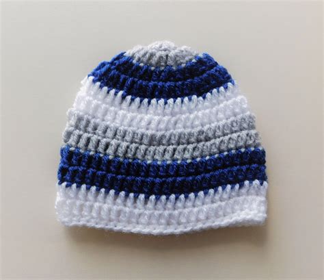 Simple Stripes Crochet Baby Beanie Hat | Crochet baby cap, Crochet beanie hat free pattern ...