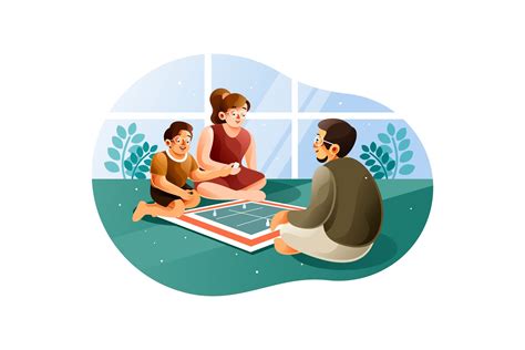 Happy family playing board games By IanMikraz Studio | TheHungryJPEG