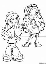 Coloring Page  Bratz With Her Friend In winter Coloringme sketch template