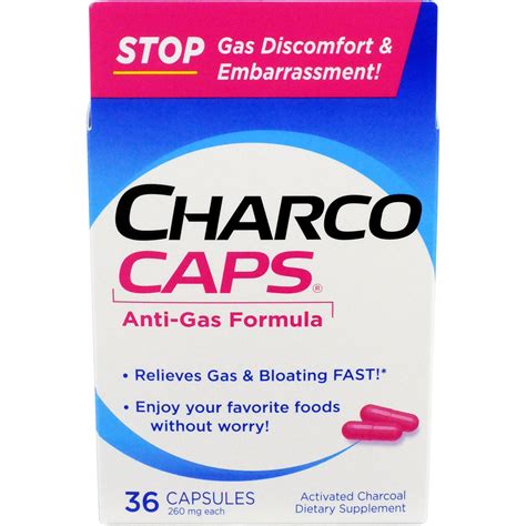 CharcoCaps Activated Charcoal Capsules, 260mg each, Anti-Gas Detoxifying Formula, 100 Count ...