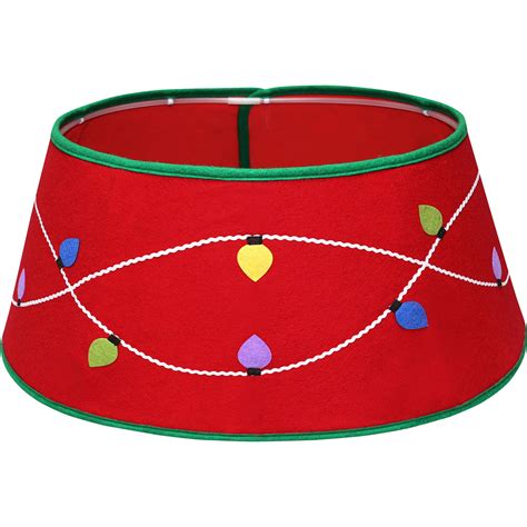 Holiday Time Christmas Decor 22" Velvet Stand Band Tree Stand Cover with Light Bulb Applique ...