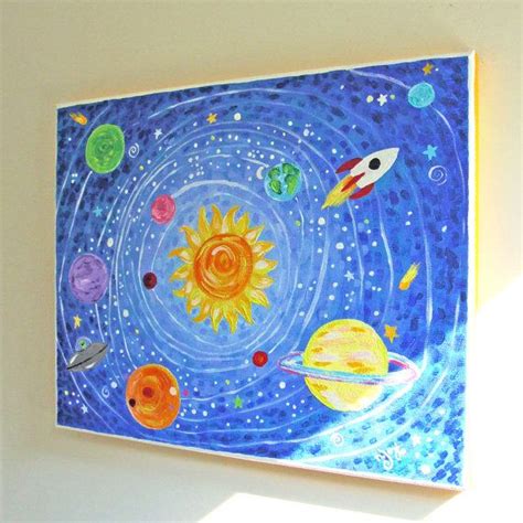 Out of this World! - Solar System Painting 14x11x3/4 Acrylic Canvas ...