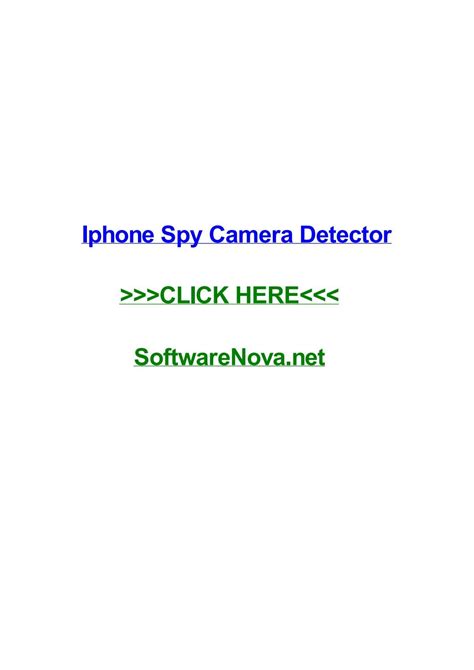 Iphone spy camera detector by jimjmvy - Issuu