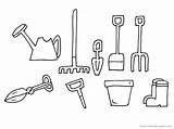 Gardening Tools Coloring Pages sketch template