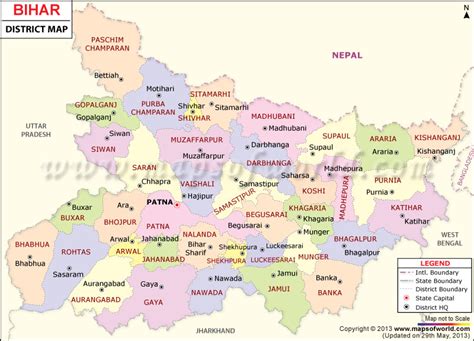 Bihar Map, Bihar Districts