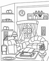 Cozy Living Room sketch template