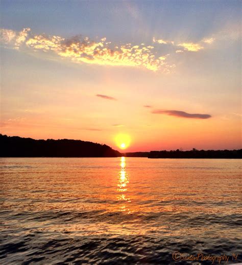 Sun setting over Lake Hartwell near Clemson University. | Clemson university, Clemson, Hartwell