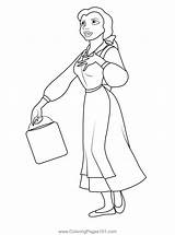 Belle In Backyard Coloring Page For Kids  Free Printable sketch template