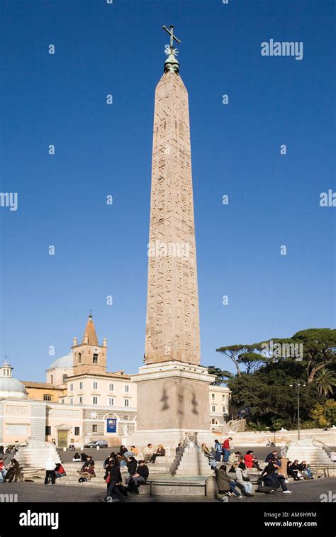 Piazza del Popolo, Egyptian obelisk, Rome, Italy Stock Photo - Alamy