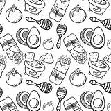 Premium Vector  Mexican food coloring Page Pattern sketch template