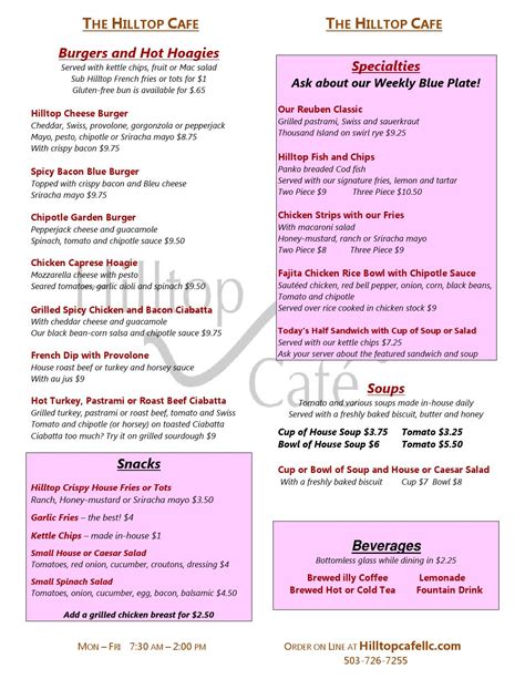 Hilltop menu 4. 14 by Hilltop-Cafe - Issuu