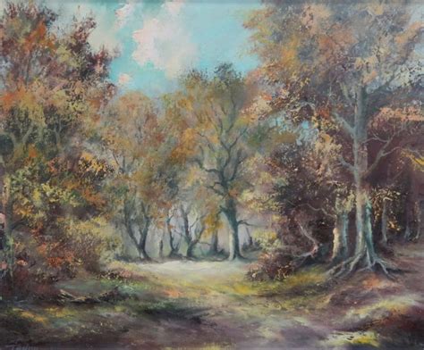 FRAMED OIL ON BOARD DEPICTING A WOODLAND SCENE, SI