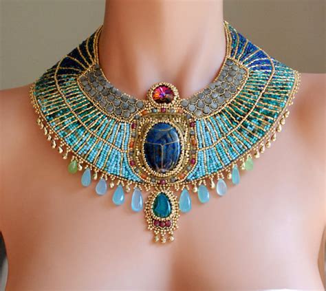 Bead Embroidered Egyptian Statement Jewelry by Lux Vivens / The Beading Gem