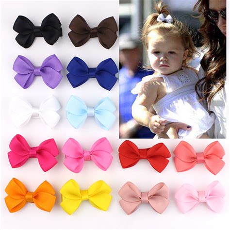 20-PCS Kid's Cute Bow Alligator Hair Clips Professional Simple Hairpins Multicolor Hair ...