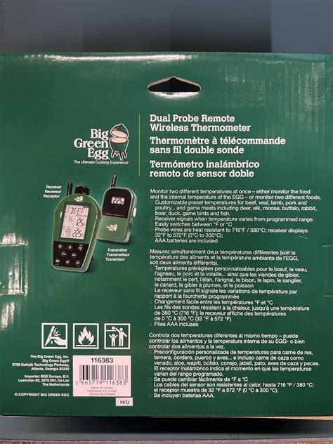 Big Green Egg Dual Probe Remote Wireless Thermometer | eBay