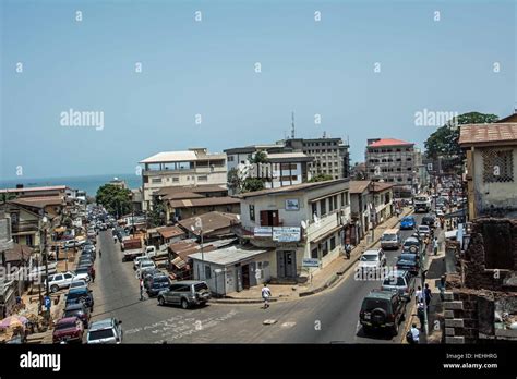 Freetown city skyline of Siaka Steven Street and the cotton tree, Sierra Leone Stock Photo - Alamy