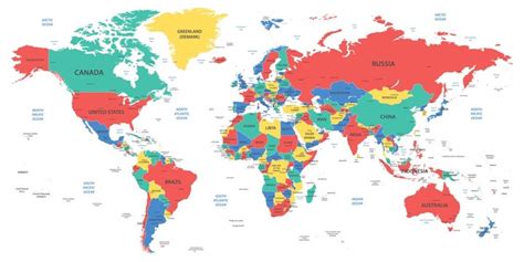 World Map With Countries And Capitals In English