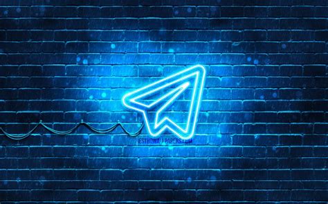 Download wallpapers Telegram blue logo, 4k, blue brickwall, Telegram logo, social networks ...