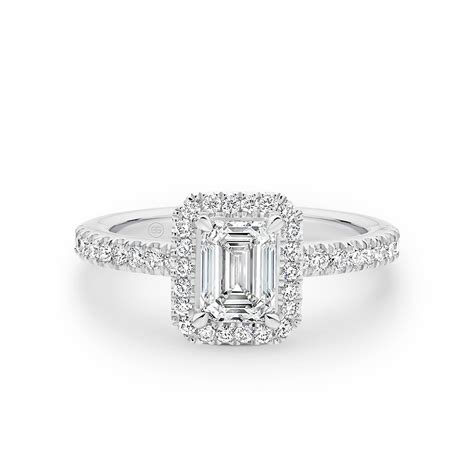 Emerald Cut Halo Diamond Engagement Ring - Gregory Jewellers