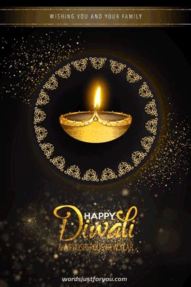 Elegant Black and Gold Animated Happy Diwali Gif & Card - 5351 | Words Just for You! - Free ...