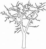 Bare Tree With Branches Coloring Page Sketch sketch template